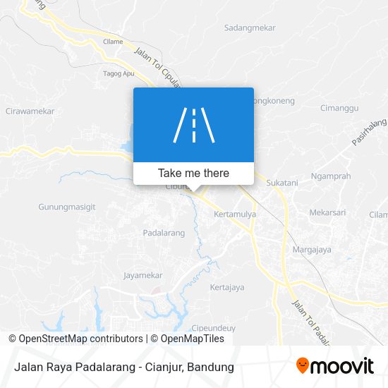 Jalan Raya Padalarang - Cianjur map