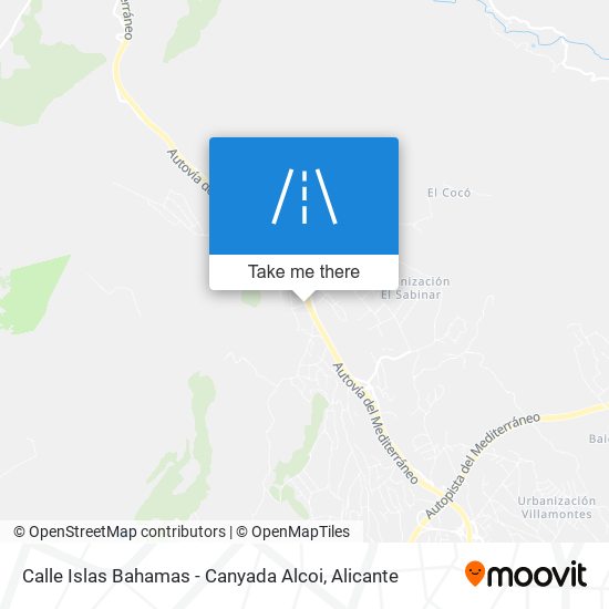 Calle Islas Bahamas - Canyada Alcoi map