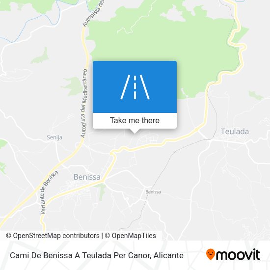 Cami De Benissa A Teulada Per Canor map