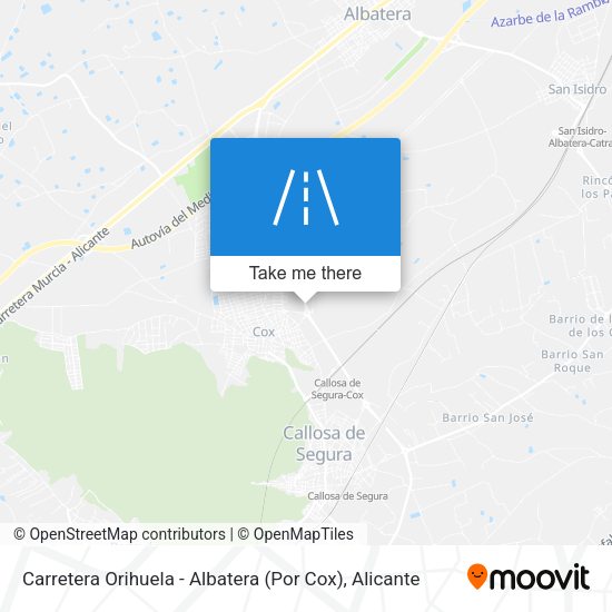 Carretera Orihuela - Albatera (Por Cox) map