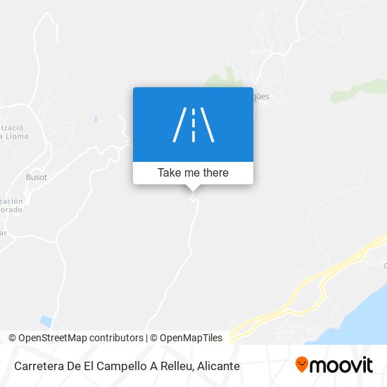 Carretera De El Campello A Relleu map