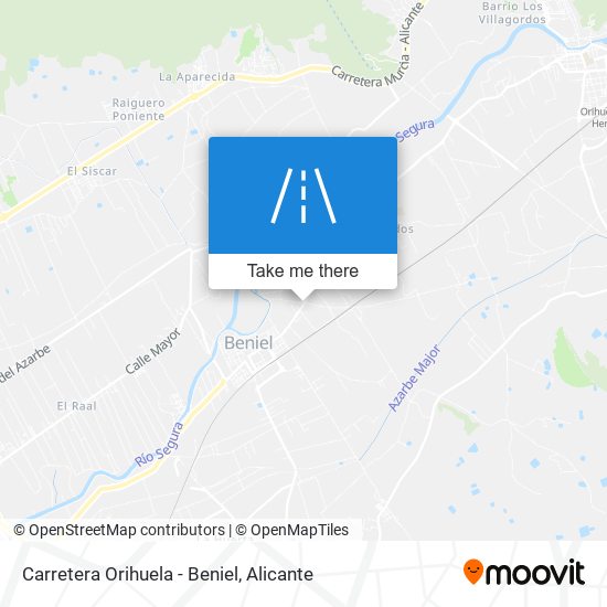 mapa Carretera Orihuela - Beniel