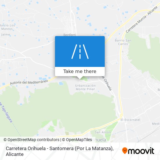 Carretera Orihuela - Santomera (Por La Matanza) map