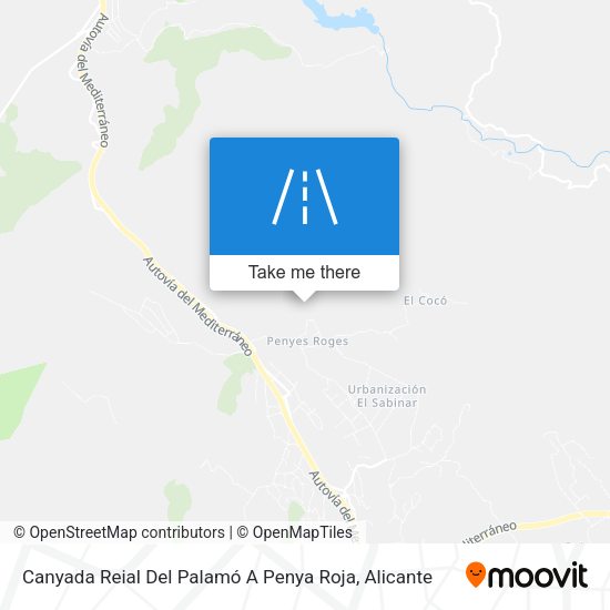 Canyada Reial Del Palamó A Penya Roja map