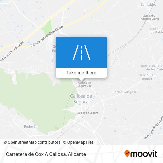Carretera de Cox A Callosa map
