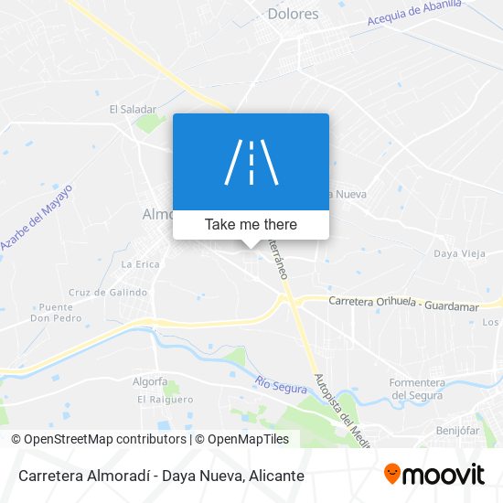 mapa Carretera Almoradí - Daya Nueva