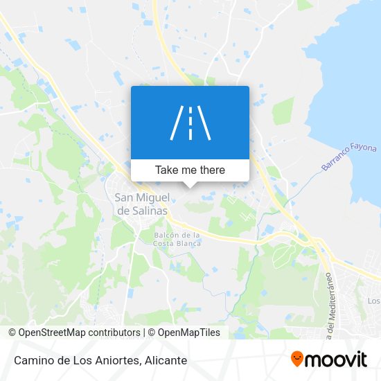 Camino de Los Aniortes map