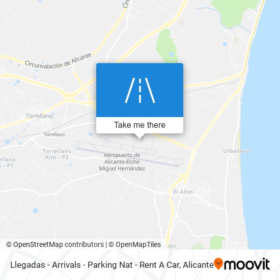 mapa Llegadas - Arrivals - Parking Nat - Rent A Car