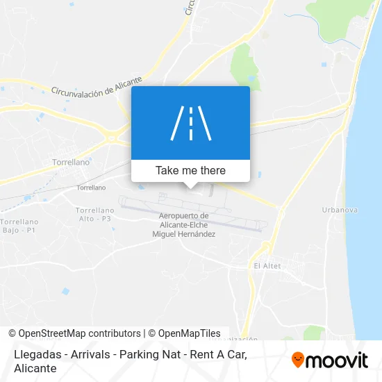 Llegadas - Arrivals - Parking Nat - Rent A Car map