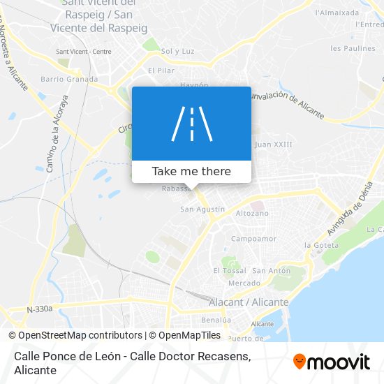 mapa Calle Ponce de León - Calle Doctor Recasens