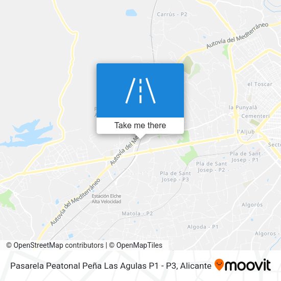 Pasarela Peatonal Peña Las Agulas P1 - P3 map