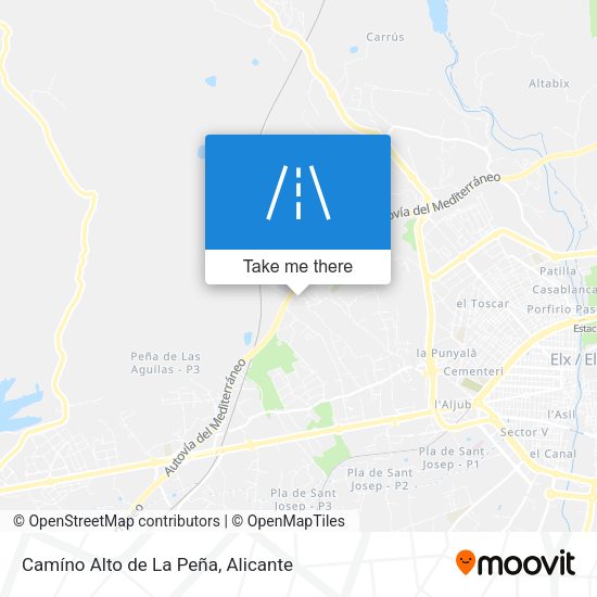 Camíno Alto de La Peña map