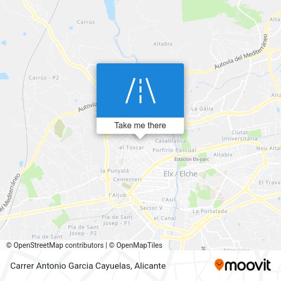 Carrer Antonio Garcia Cayuelas map
