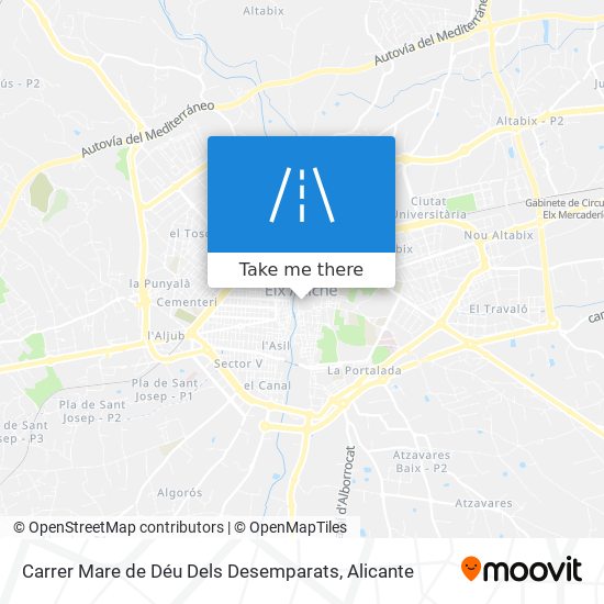 mapa Carrer Mare de Déu Dels Desemparats