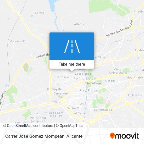 Carrer José Gómez Mompeán map