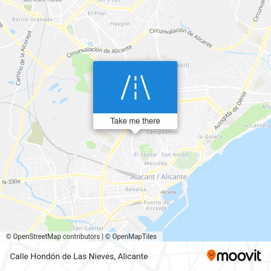 Calle Hondón de Las Nieves map