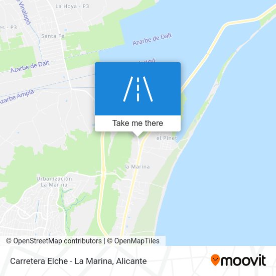 Carretera Elche - La Marina map