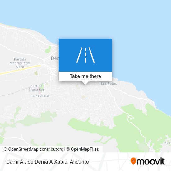 Camí Alt de Dénia A Xàbia map