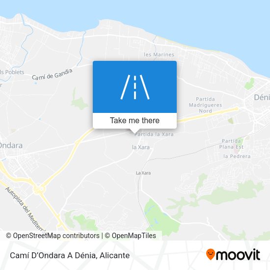 Camí D’Ondara A Dénia map