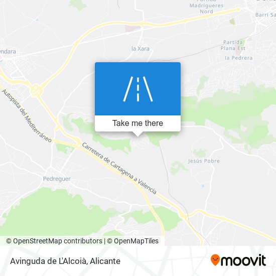 mapa Avinguda de L'Alcoià