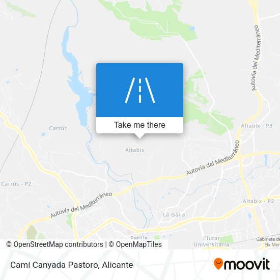 Camí Canyada Pastoro map
