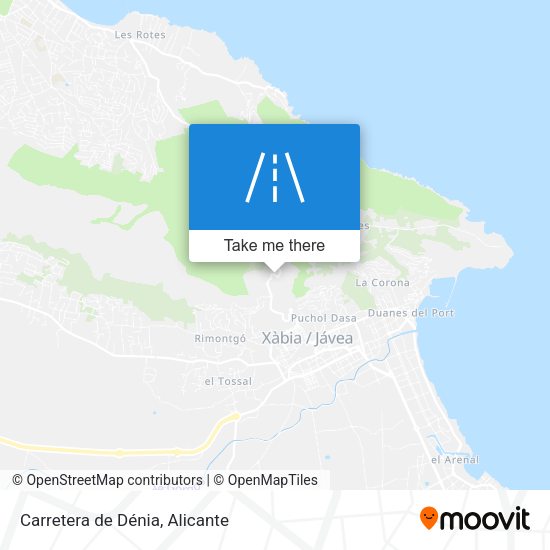 Carretera de Dénia map