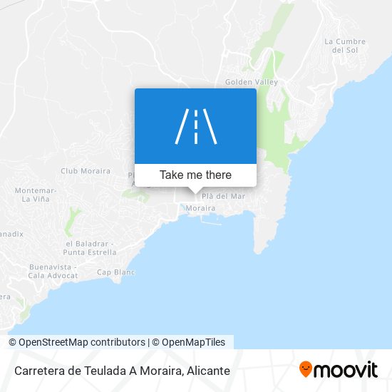 mapa Carretera de Teulada A Moraira