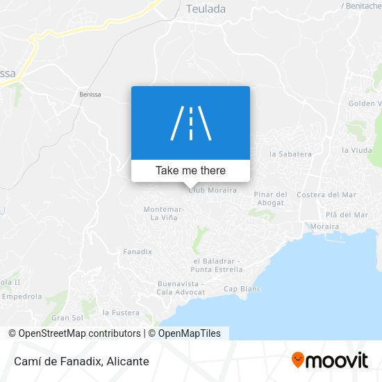 Camí de Fanadix map