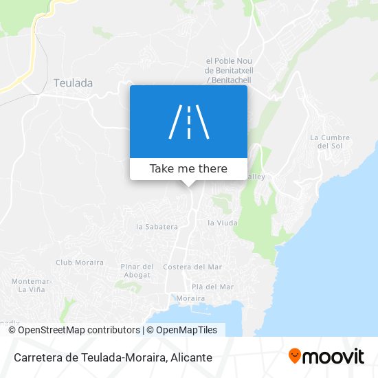 mapa Carretera de Teulada-Moraira