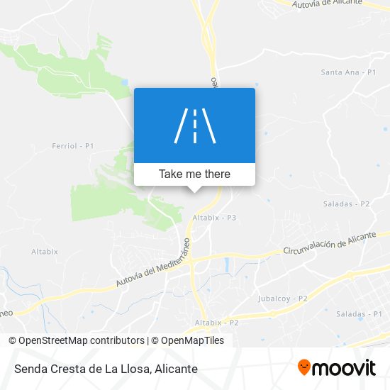 mapa Senda Cresta de La Llosa