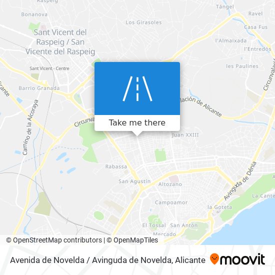 mapa Avenida de Novelda / Avinguda de Novelda
