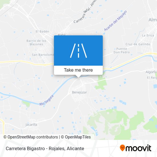 Carretera Bigastro - Rojales map