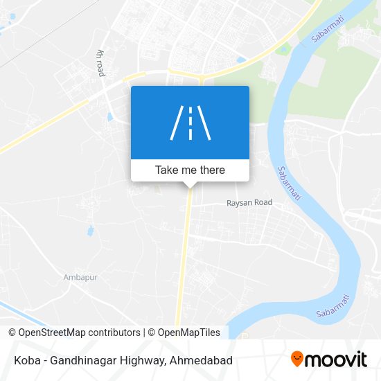 Koba - Gandhinagar Highway map