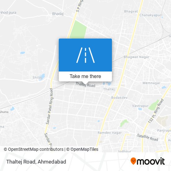 Thaltej Road map