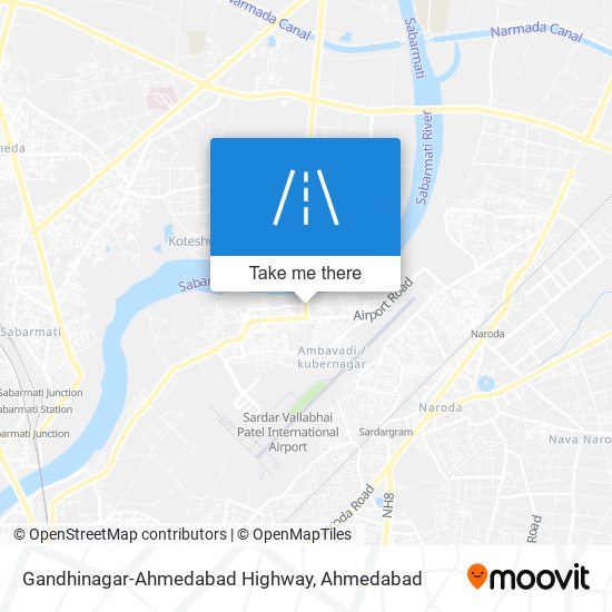 Gandhinagar-Ahmedabad Highway map