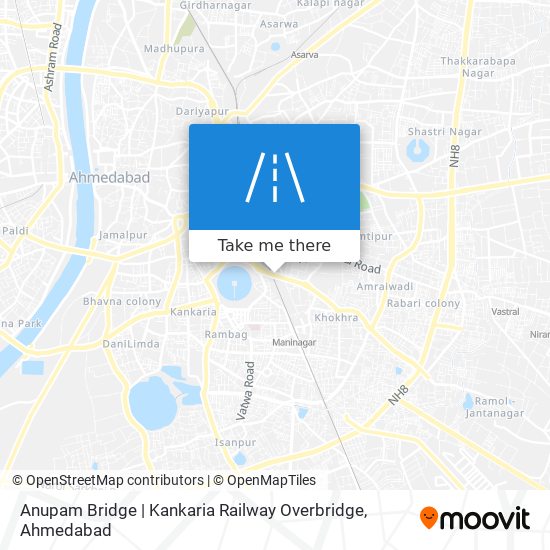 Anupam Bridge | Kankaria Railway Overbridge map
