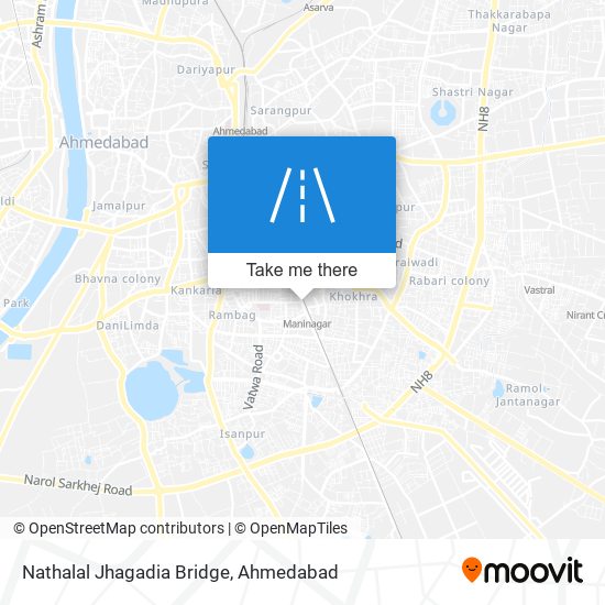 Nathalal Jhagadia Bridge map
