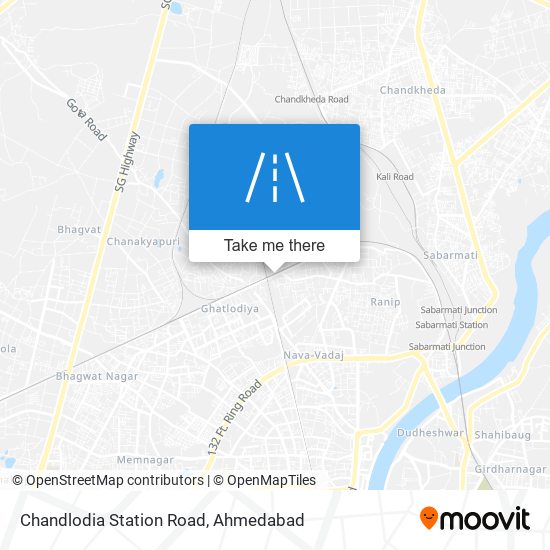 Chandlodia Station Road map