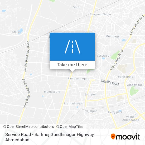 Service Road - Sarkhej Gandhinagar Highway map