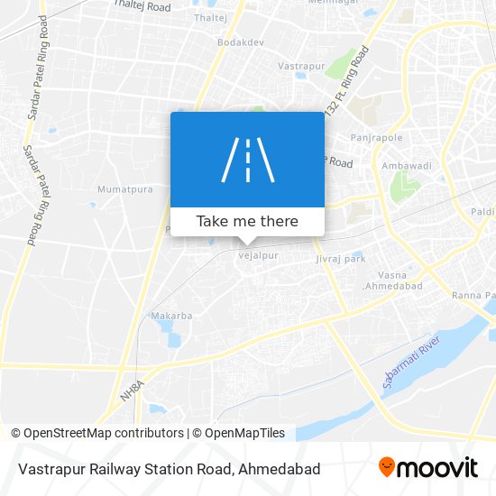 Vastrapur Railway Station Road map