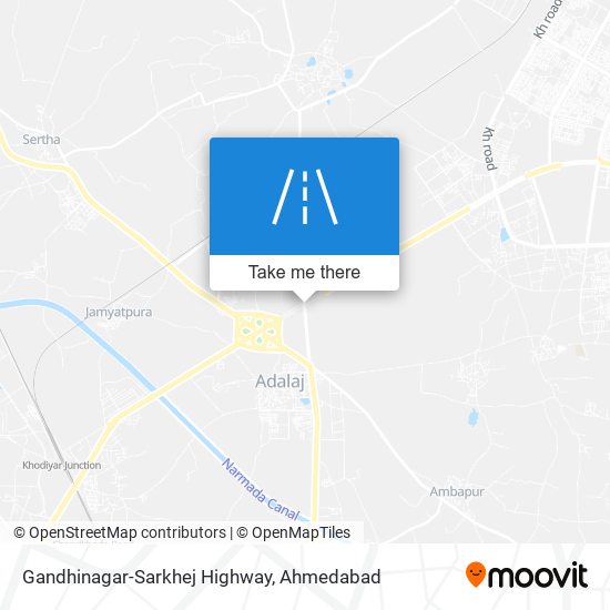 Gandhinagar-Sarkhej Highway map