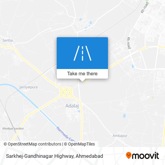 Sarkhej-Gandhinagar Highway map