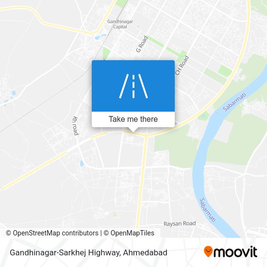 Gandhinagar-Sarkhej Highway map