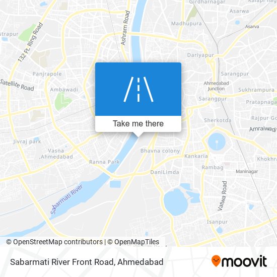 Sabarmati River Front Road map