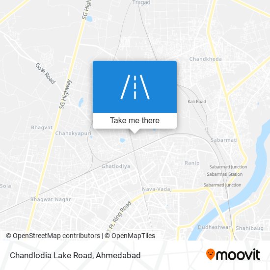 Chandlodia Lake Road map