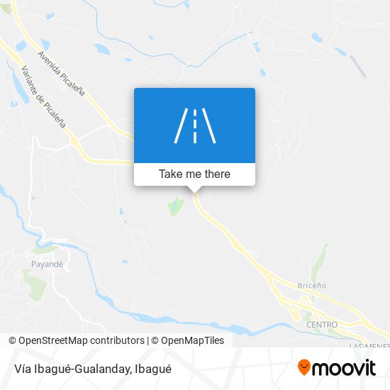 Vía Ibagué-Gualanday map