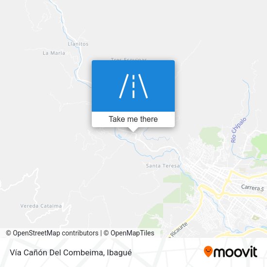 Vía Cañón Del Combeima map