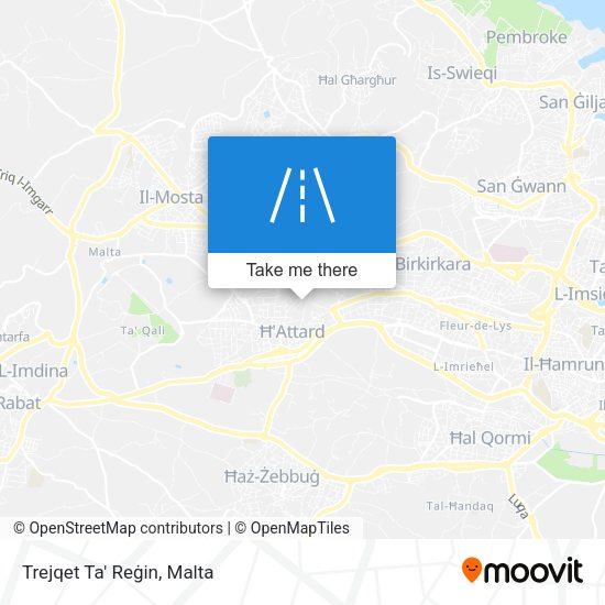 Trejqet Ta' Reġin map
