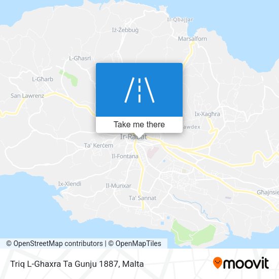 Triq L-Ghaxra Ta Gunju 1887 map