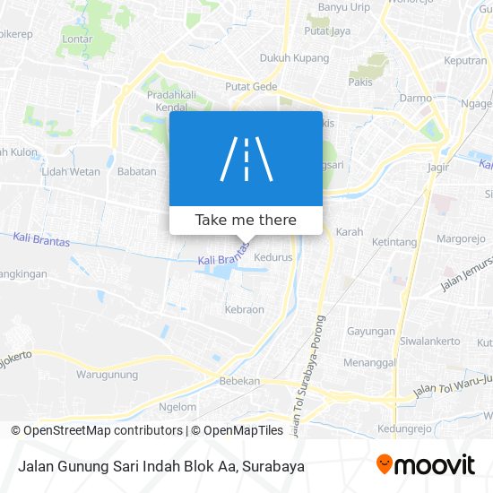 Jalan Gunung Sari Indah Blok Aa map